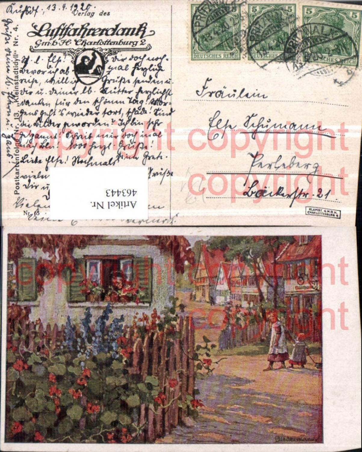 463443,Künstler AK Biedermann Kleinstadtidyll pub Luftfahrerdank Charlottenburg