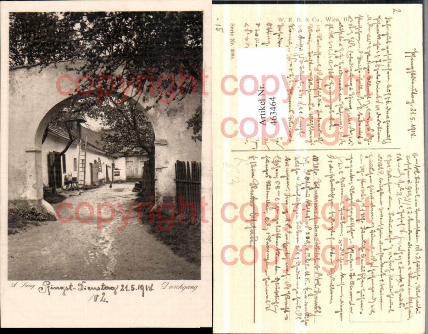 463464,Künstler AK A. Lang Durchgang Hof Tor
