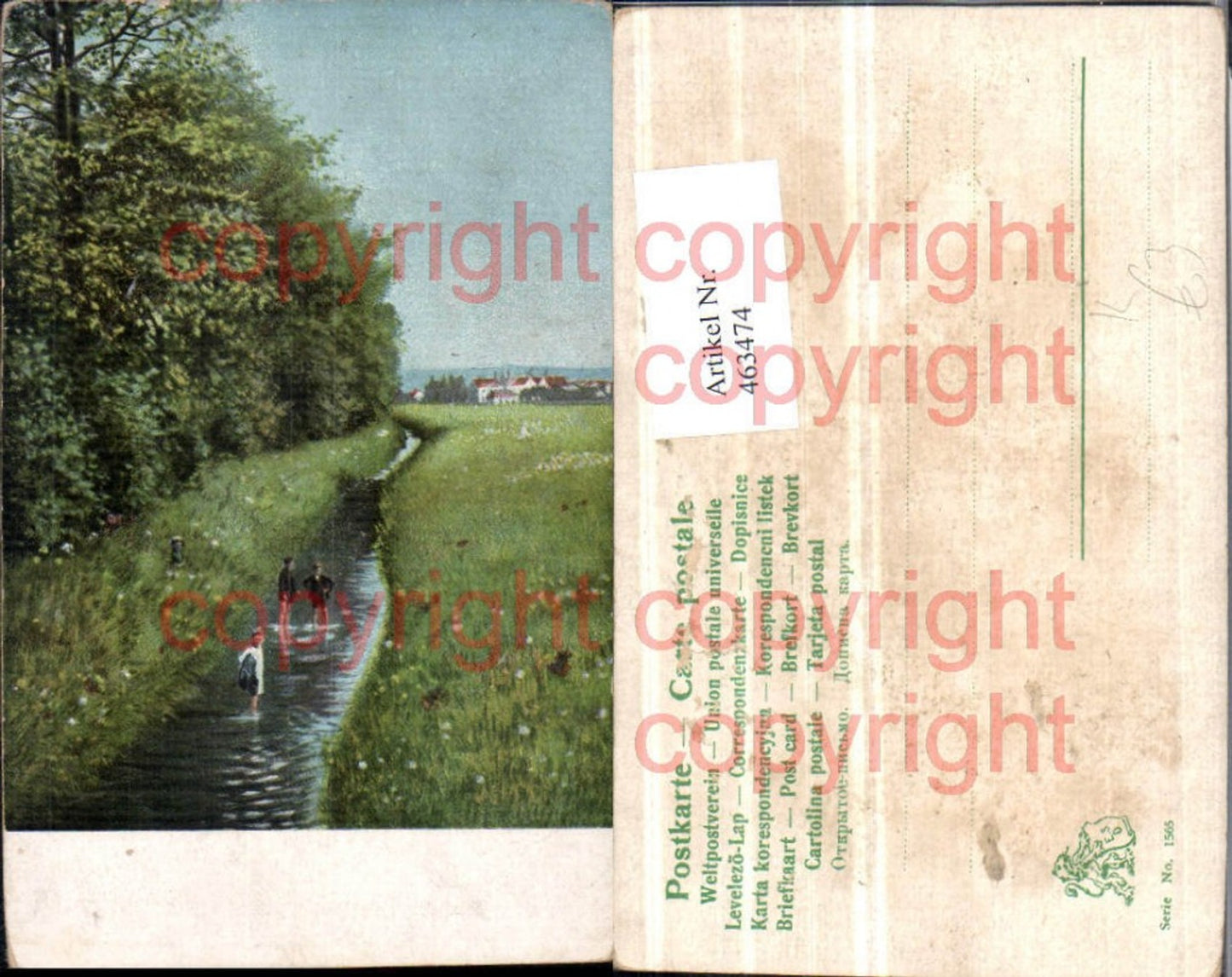 463474, Artist AK Landscape Bach Children