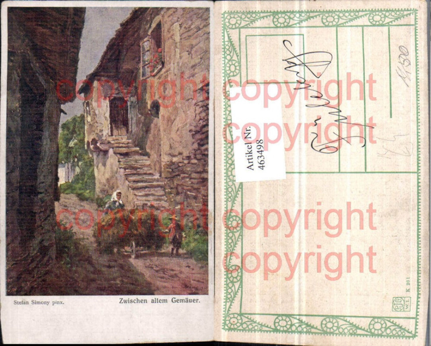 463498,Künstler AK Stefan Simony Zwischen altem Gemäuer Motiv