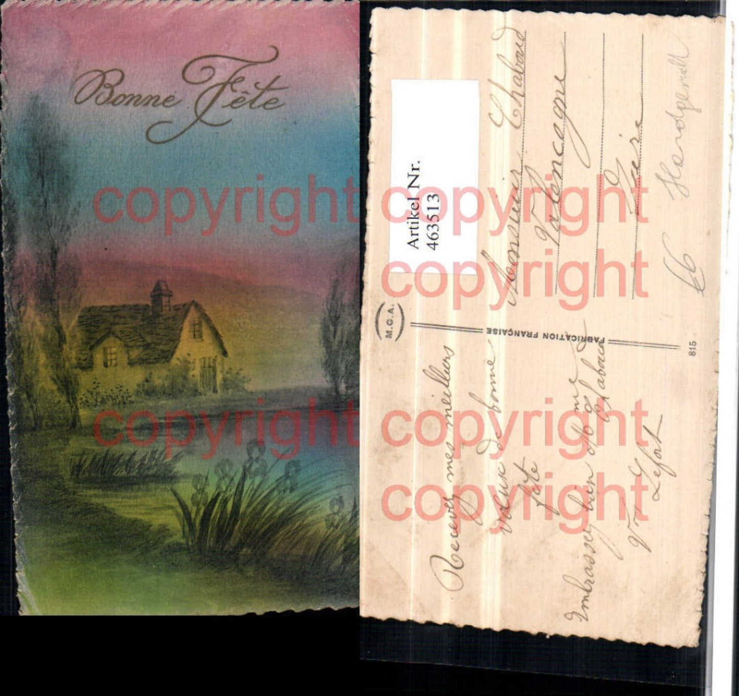 463513,Künstler AK Handgemalt Landschaft Haus