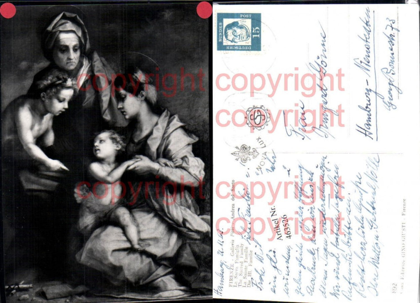 463526,Künstler AK Andrea del Sarto Sacra Famiglia Heilige Familie