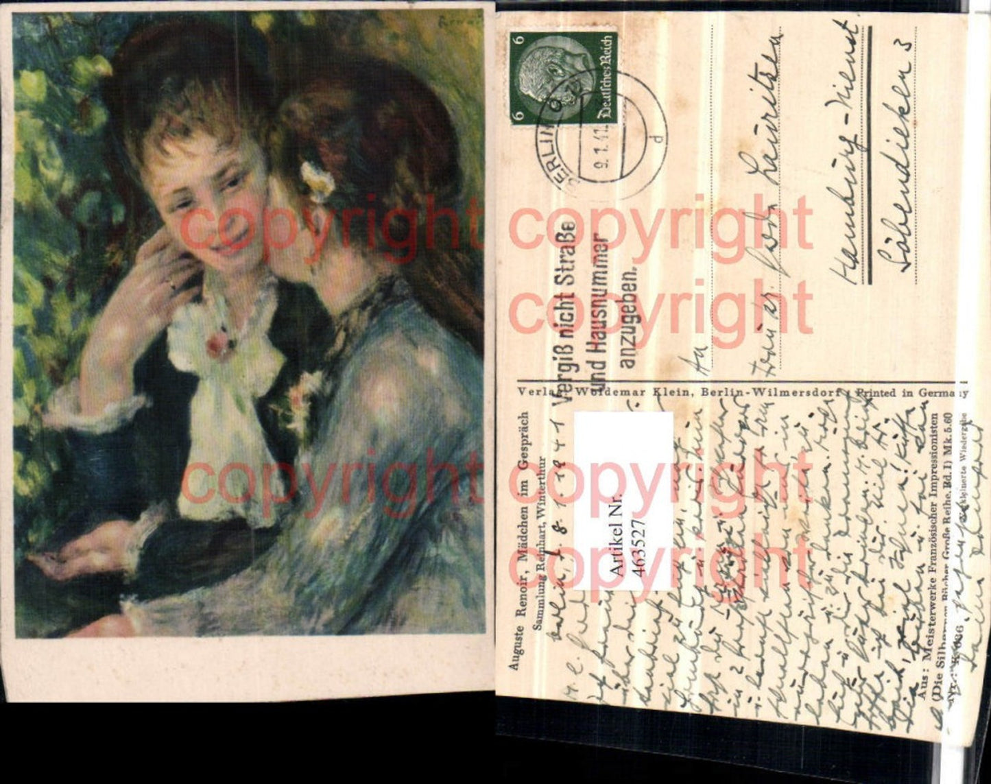 463527,Künstler AK Auguste Renoir Mädchen im Gespräch