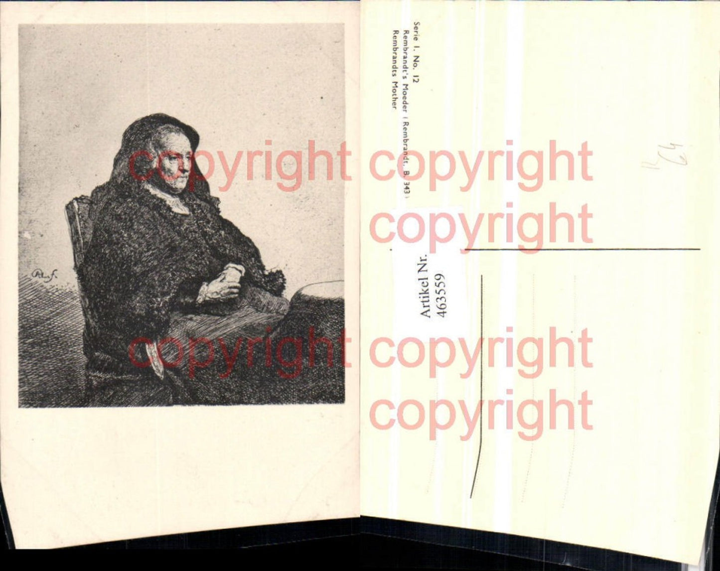 463559,Künstler AK Rembrandt Rembrandts Mother Mutter