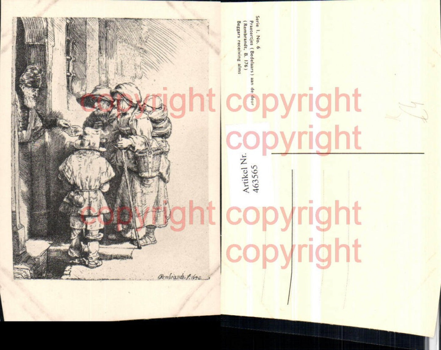 463565,Künstler AK Rembrandt Beggars receiving alms Familie