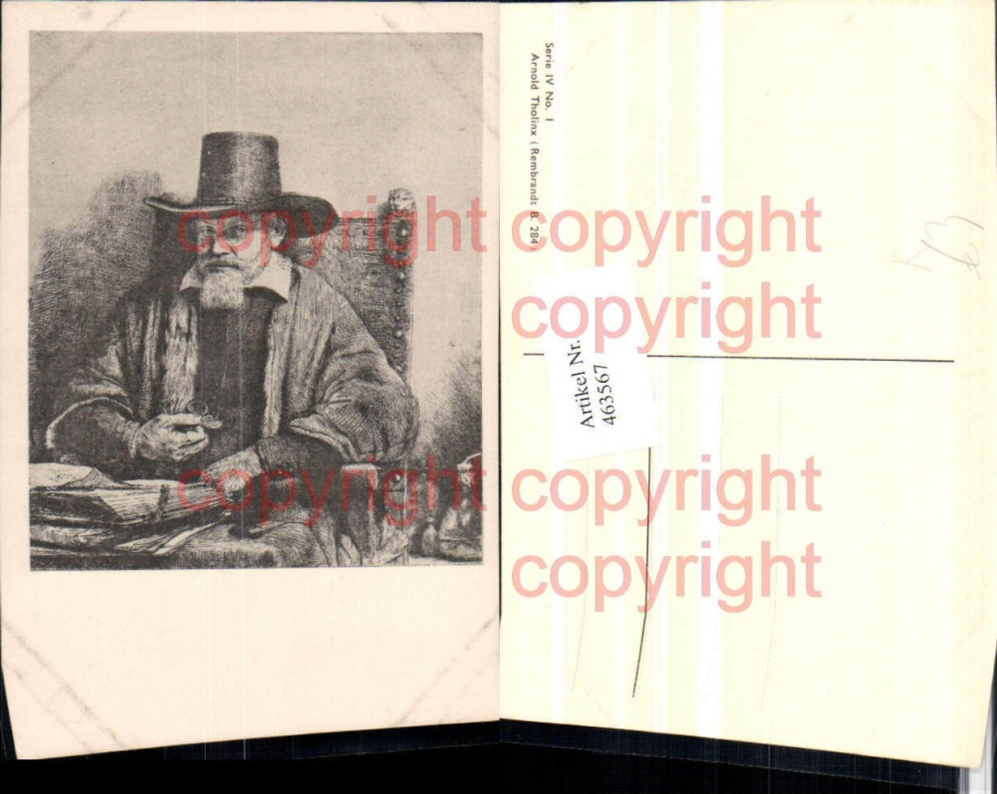 463567,Künstler AK Rembrandt Arnold Tholinx Mann m. Hut