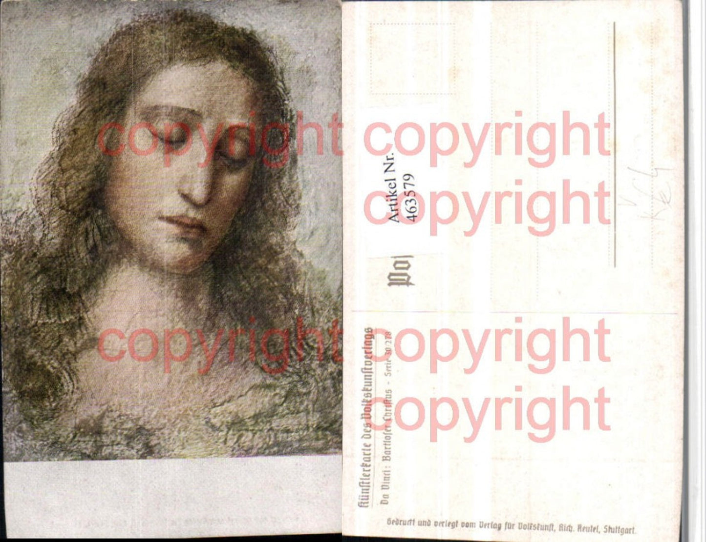 463579,Künstler AK Da Vinci Bartloser Christus pub Volkskunstverlag 30/278