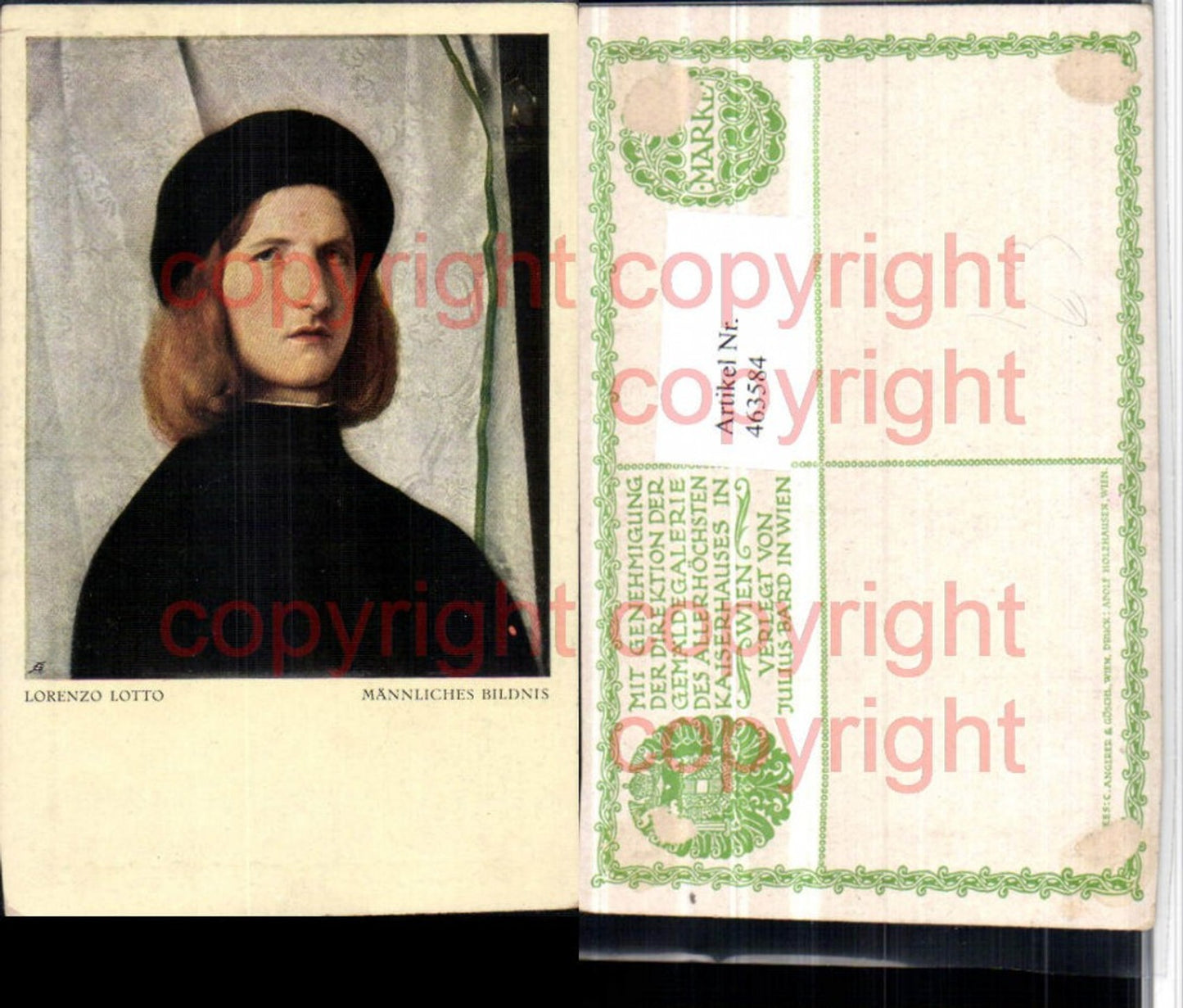 463584,Künstler AK Lorenzo Lotto Männliches Bildnis Portrait