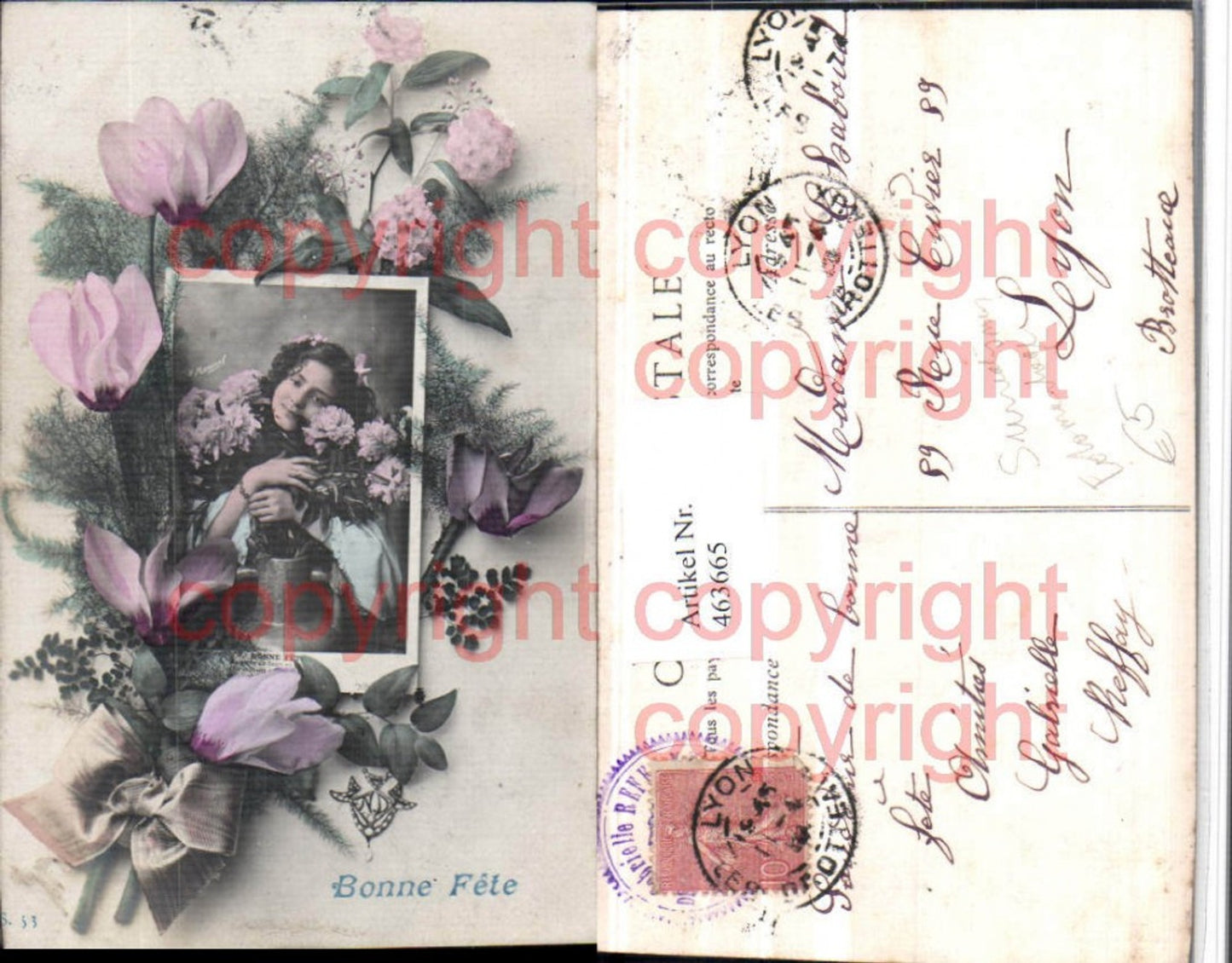463665,Fotomontage Surrealismus Mädchen Blumen Passepartout Alpenveilchen