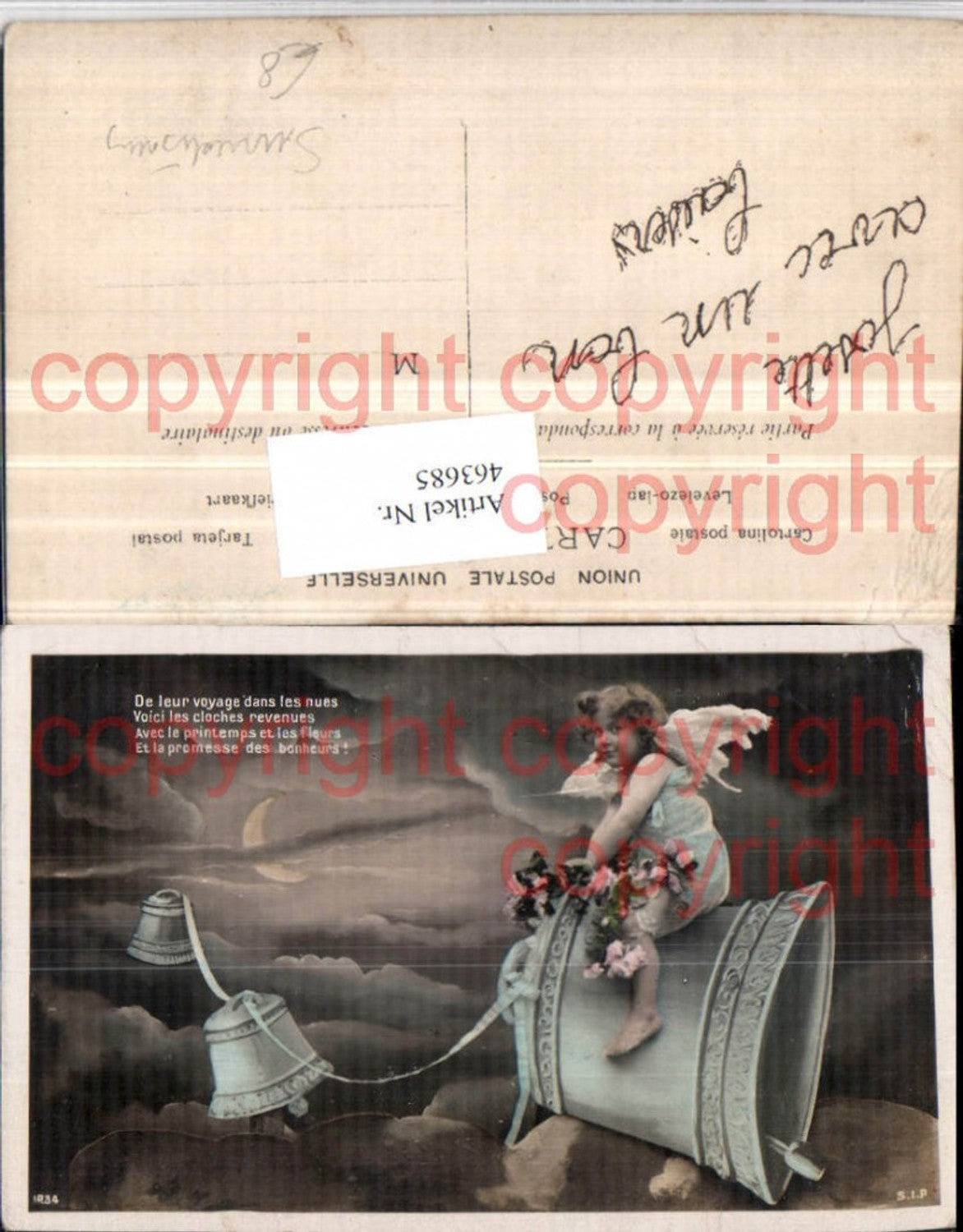 463685,Fotomontage Surrealismus Mädchen Engel Glocken Mond