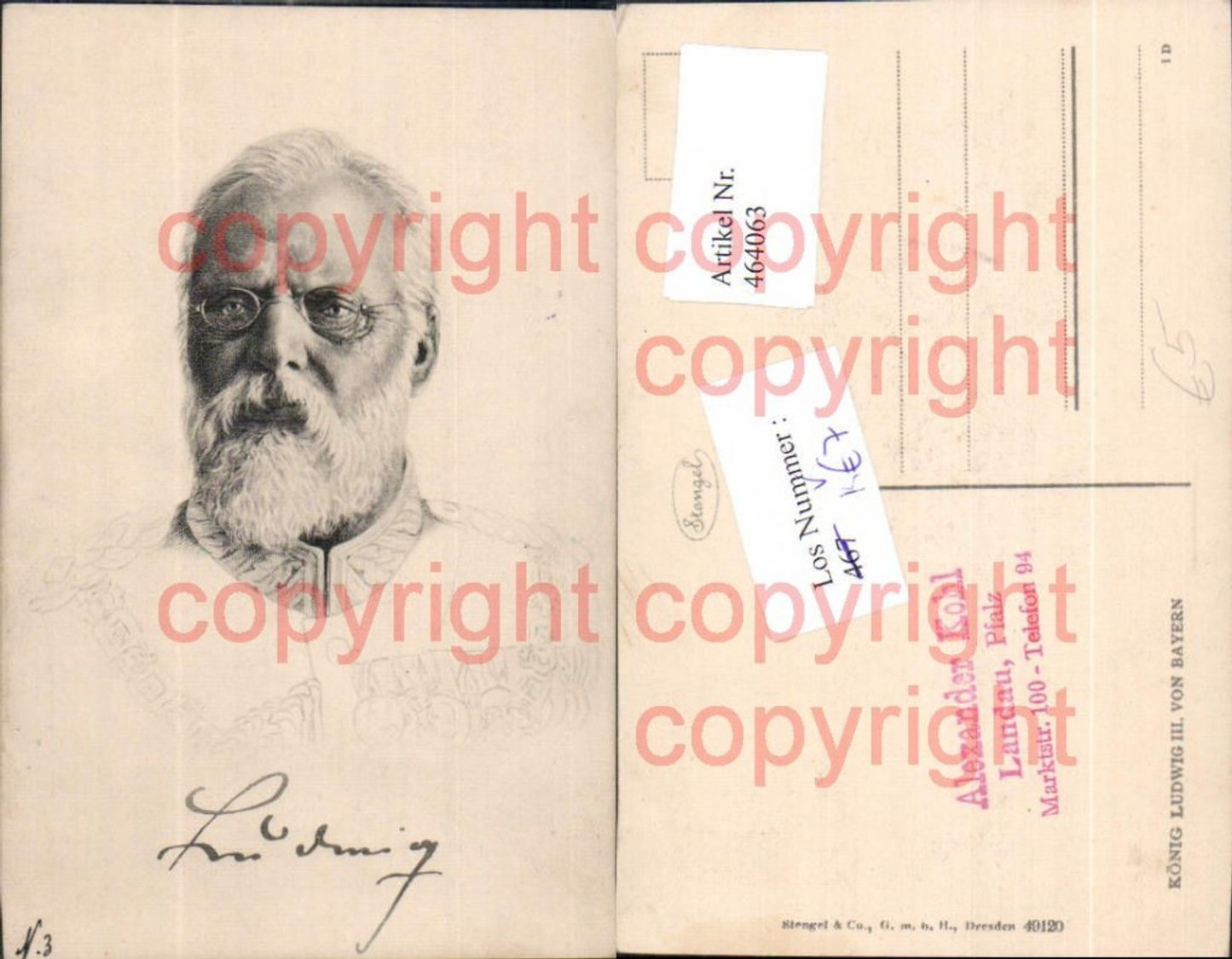 464063,König Ludwig III v. Bayern Adel Monarchie Deutschland pub Stengel Co 49120