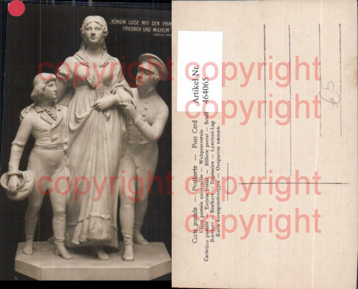 464065,Königin Luise m. Prinzen Friedrich u. Wilhelm Statue Adel Monarchie Deutschland