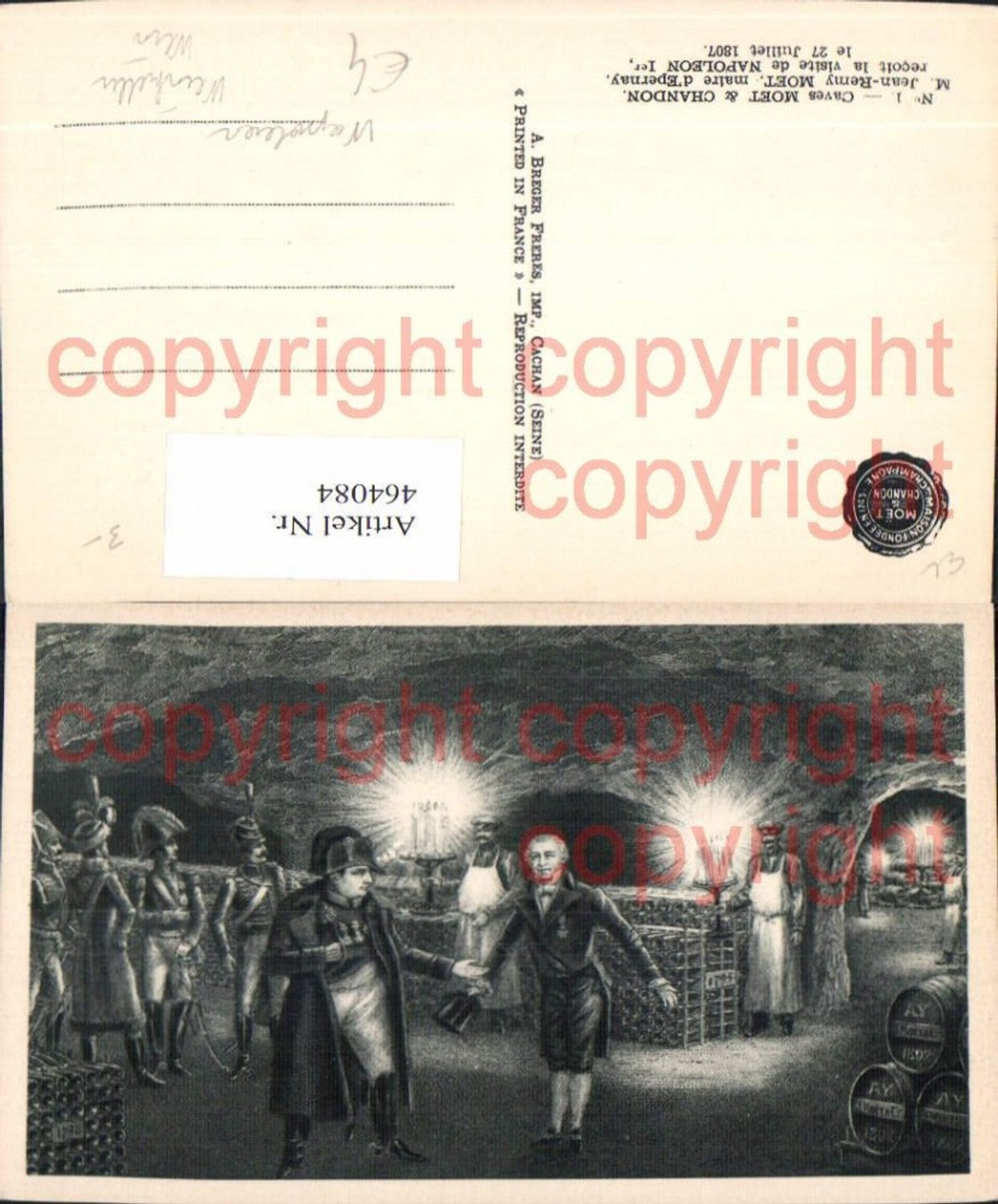 464084,Künstler Ak Napoleon Weinkeller Moet & Chandon Sekt Wein Politiker Politik