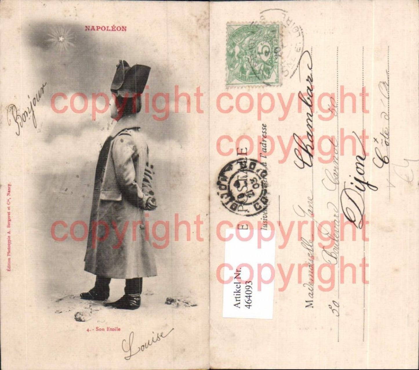 464093,Napoleon v. Kind dargestellt Uniform Son Etoile Politiker Politik pub A. Bergeret