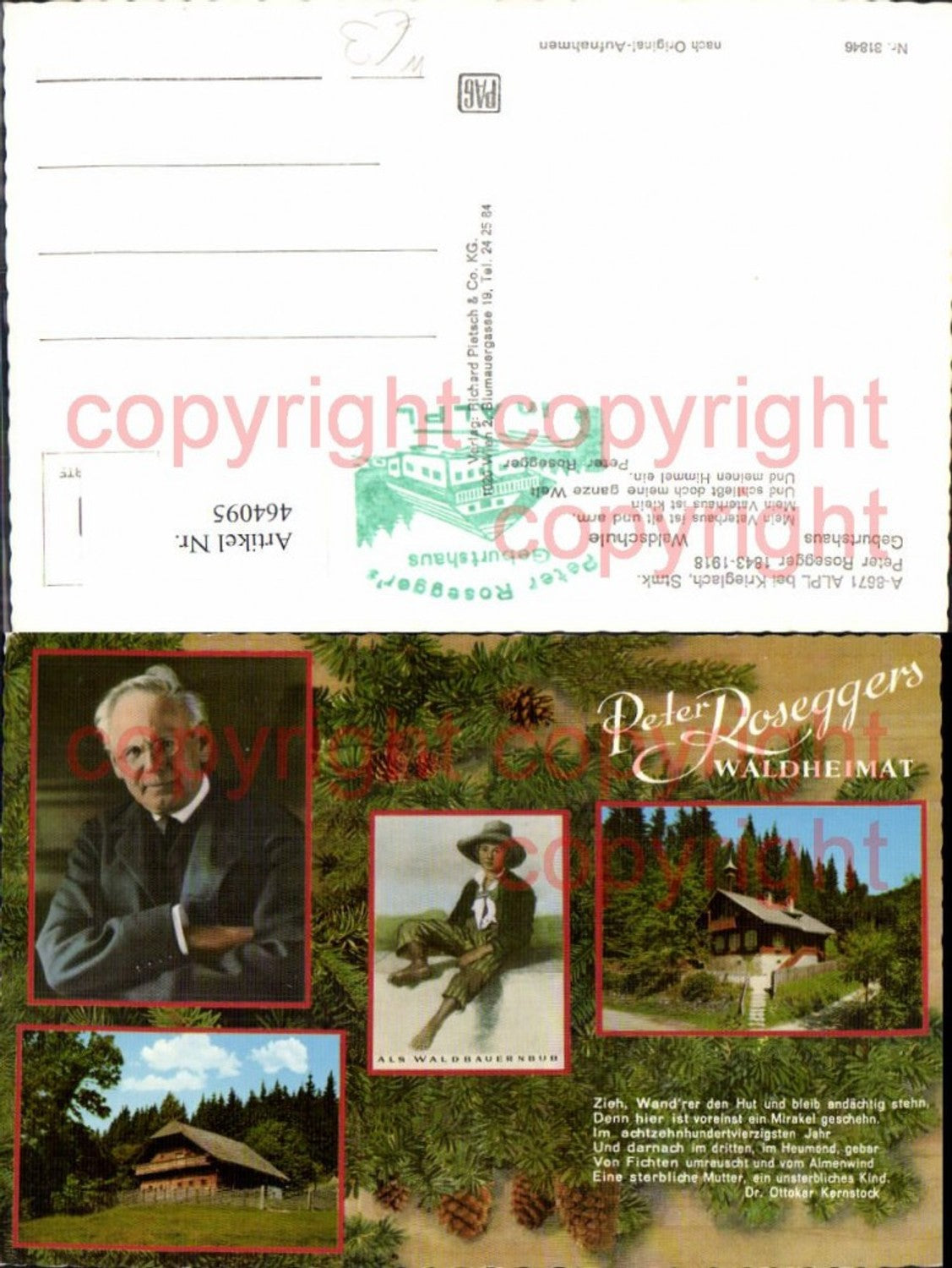 464095,Mehrbild Ak Peter Rosegger Geburtshaus Waldschule Alpl Krieglach Kunst Wissenschaft