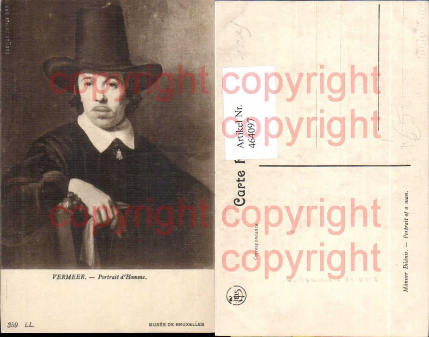 464097,Künstler Ak Vermeer Portrait d Homme Mann Portrait Kunst Wissenschaft