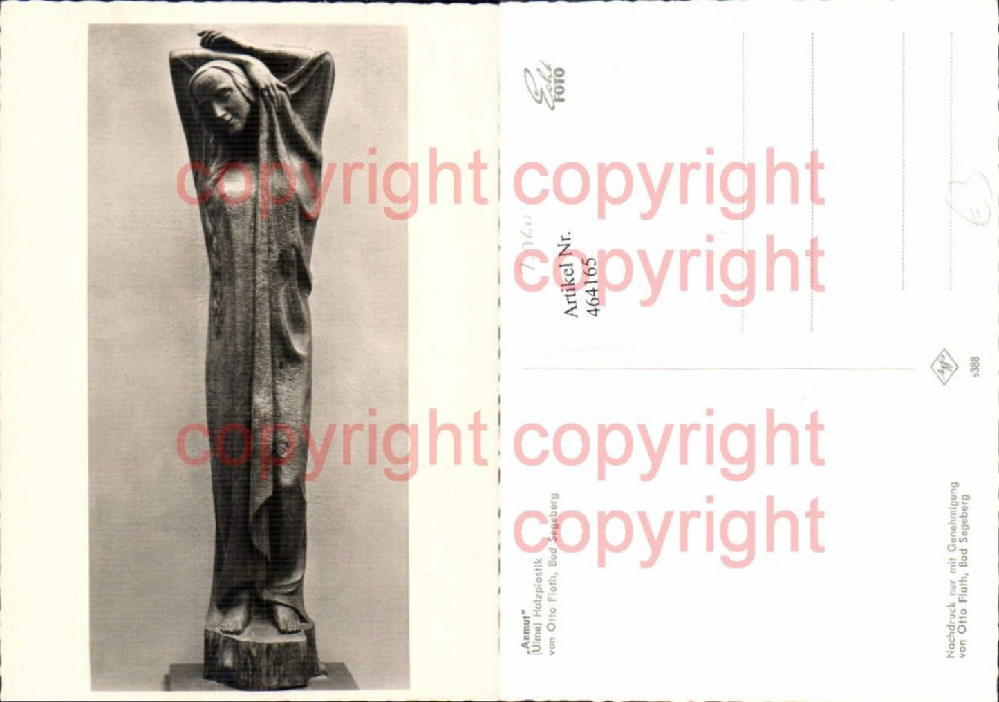 464165,Statue Monument Anmut Holzplastik v. Otto Flath Bad Segeberg