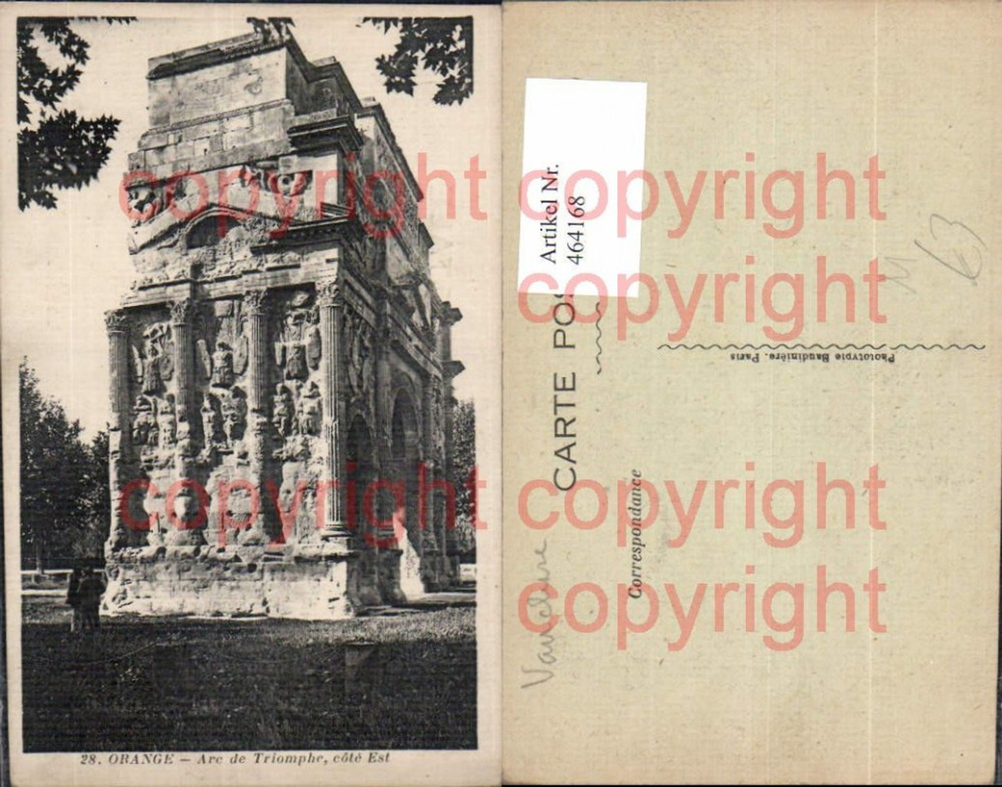 464168,Orange Arc de Triomphe Cote Est Statue Monument