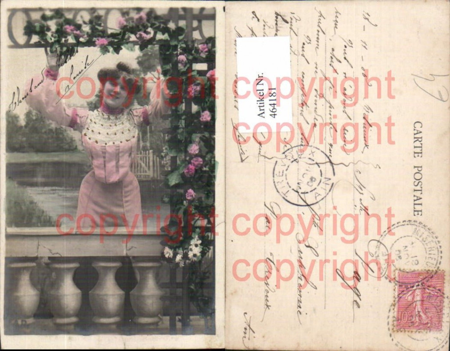 464181,Frau Edwardian Girl Fashion Kleid Rosen