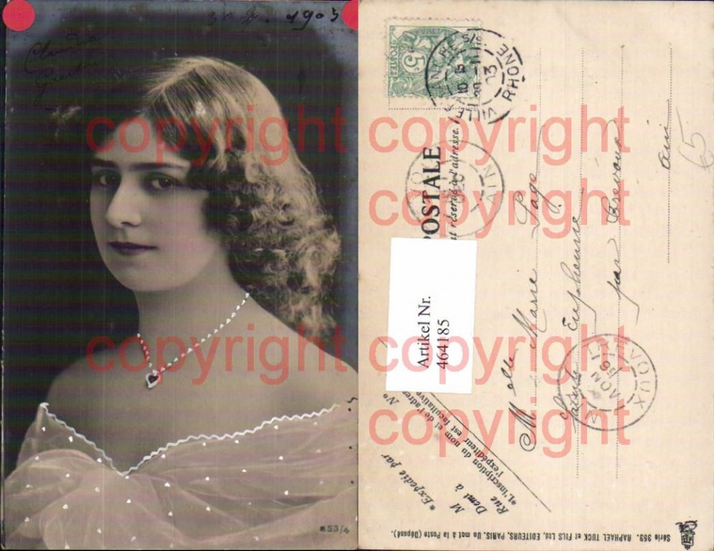 464185,Frau Edwardian Girl Halskette Portrait