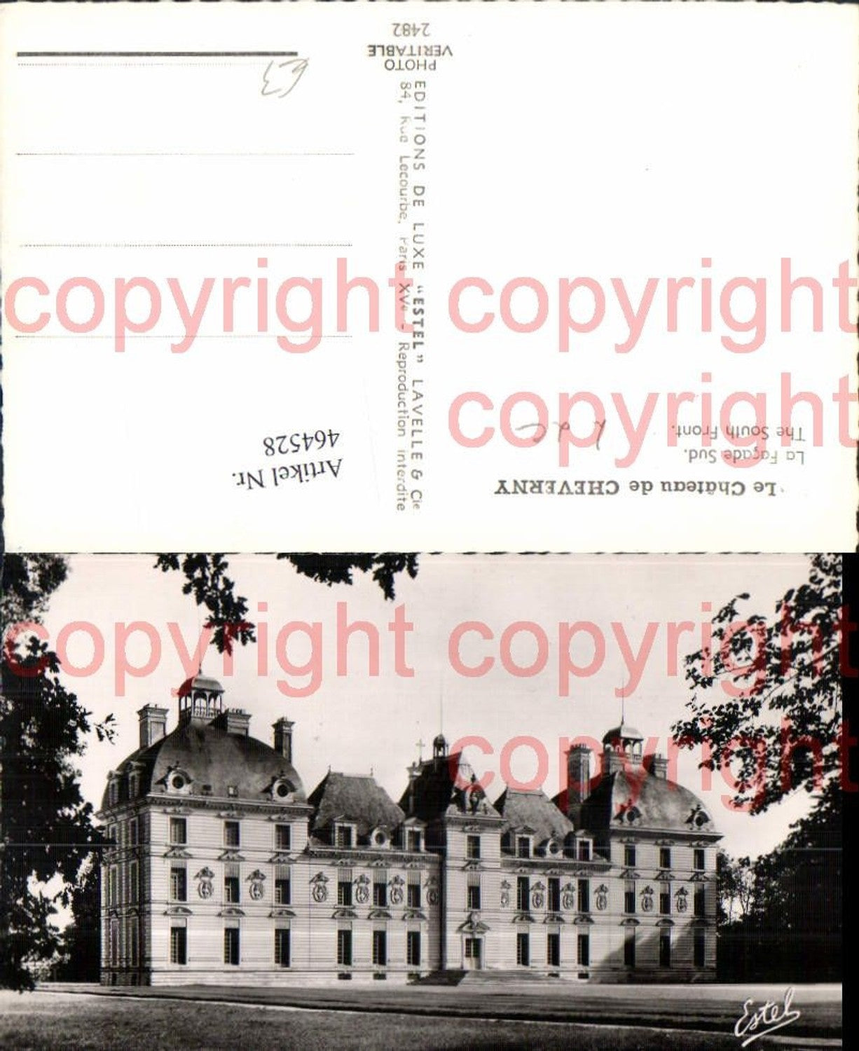 464528,Schloss Le Chateau de Cheverny La Facade Sud