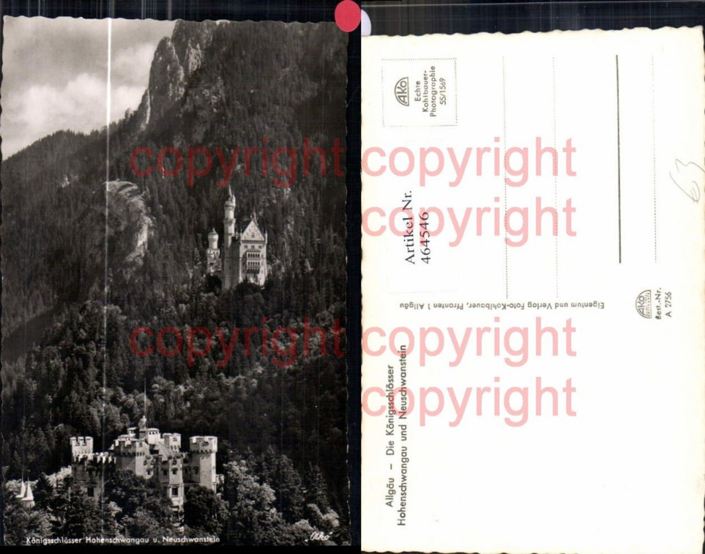 464546,Foto Ak Schloss Allgäu Die Königsschlösser Hohenschwangau Neuschwanstein