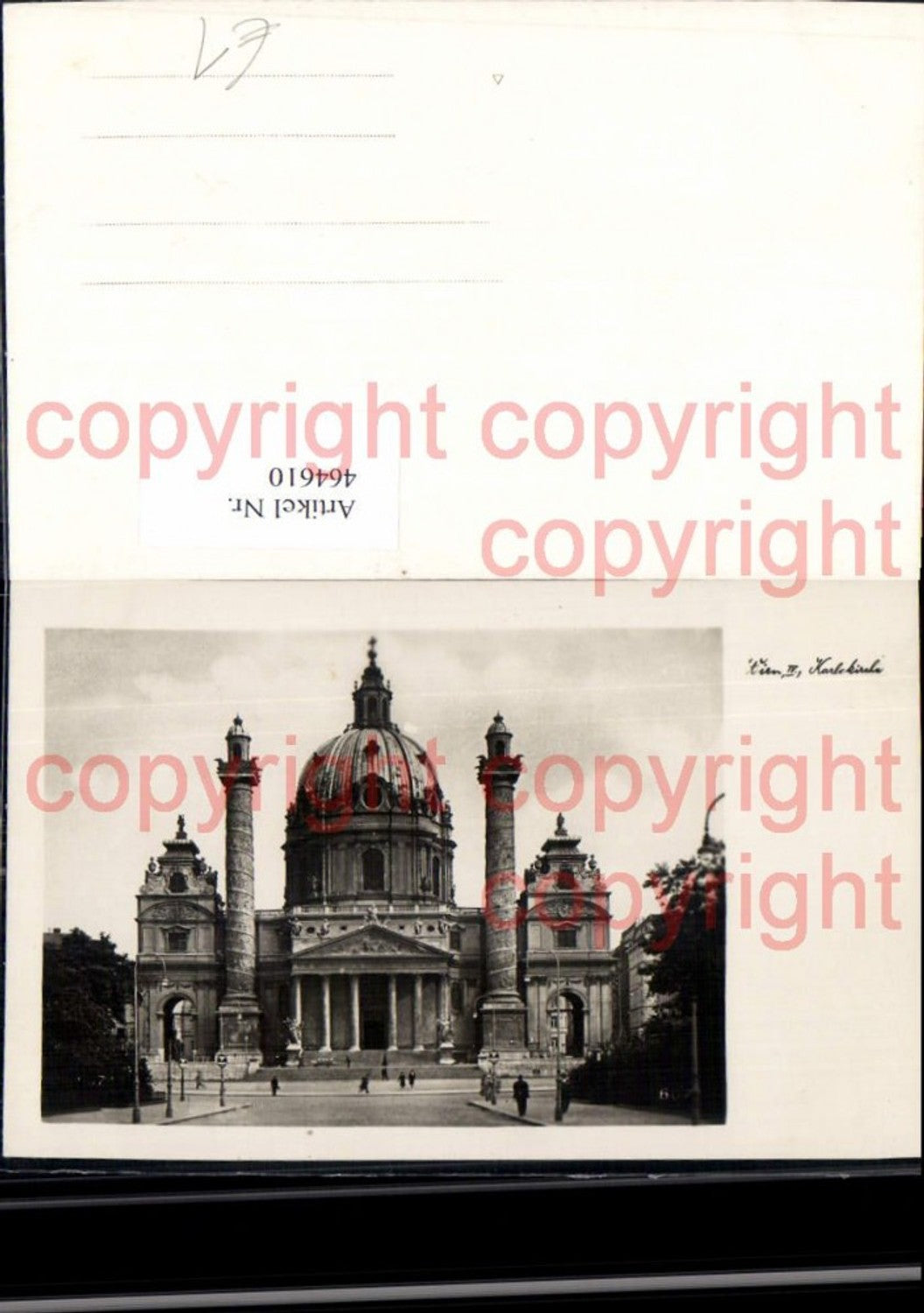 464610,Foto Ak Kirche Wien Karlskirche