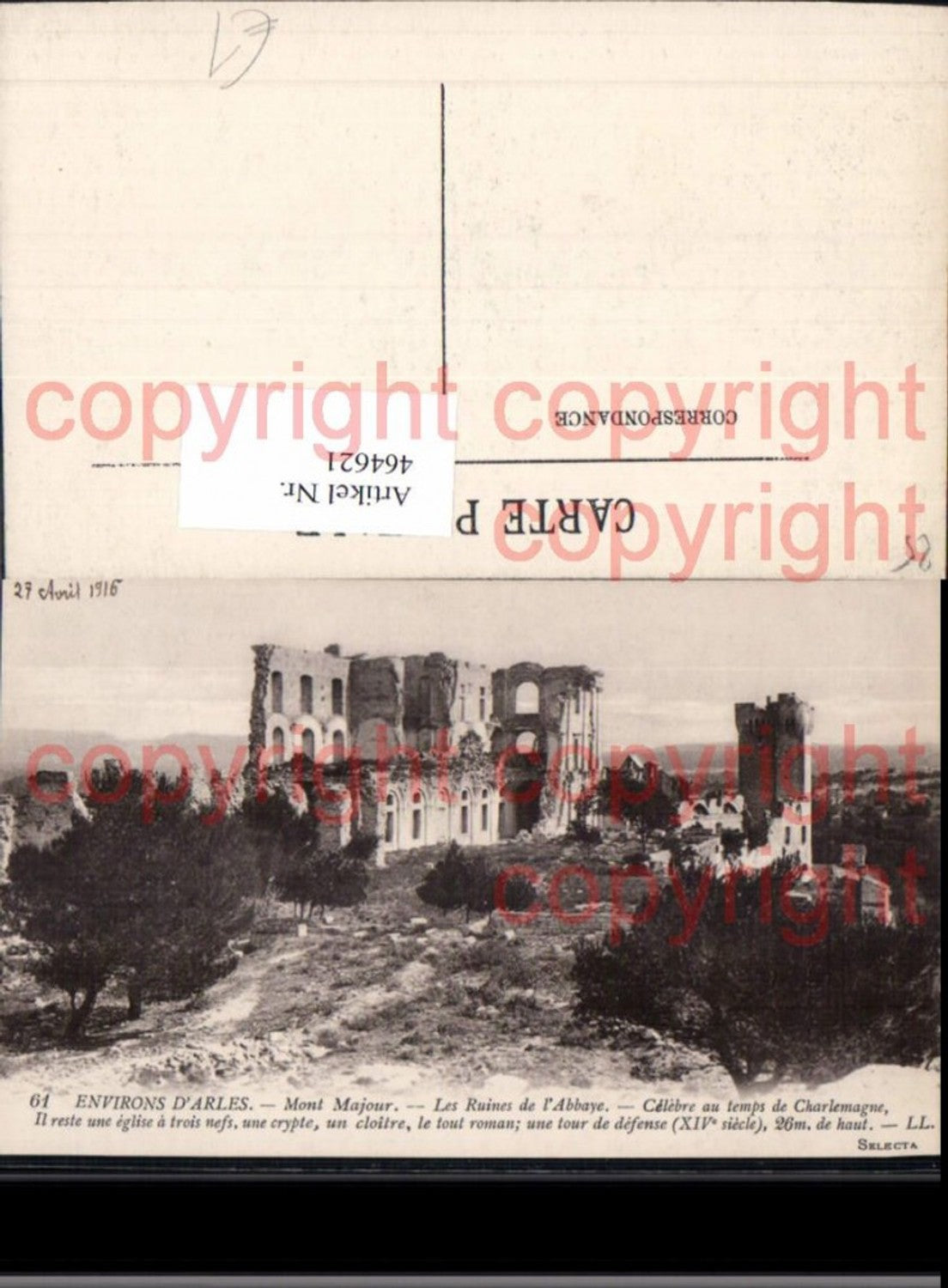 464621,Kirche Environs d Arles Mont Majour Les Ruines de l Abbaye Ruine