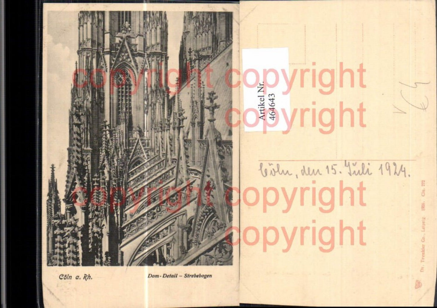 464643,Cöln Köln a. Rhein Dom Detail Strebebogen pub Dr. Trenkler Co 272