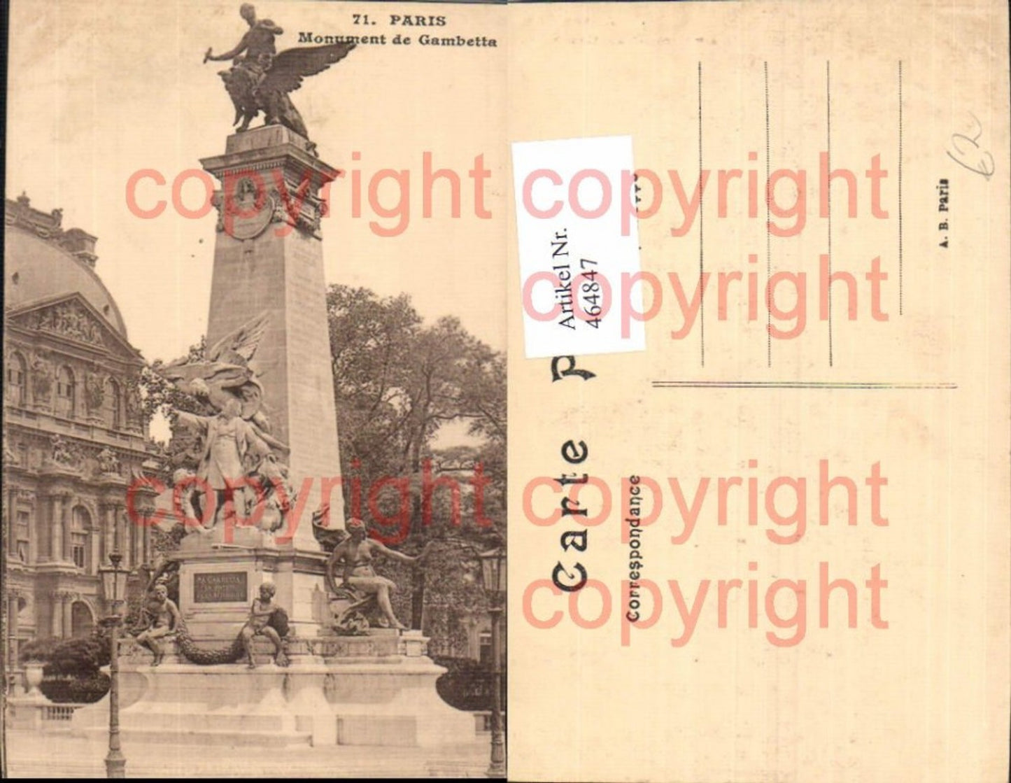 464847,Paris Statue Monument de Gambetta