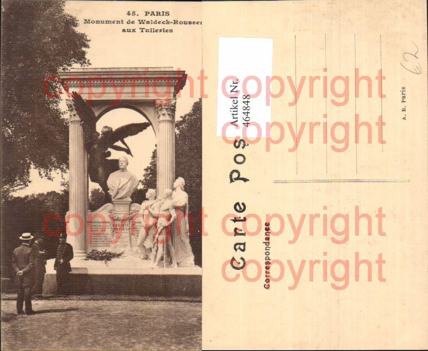 464848,Paris Statue Monument de Waldeck-Rousseau aux Tuileries