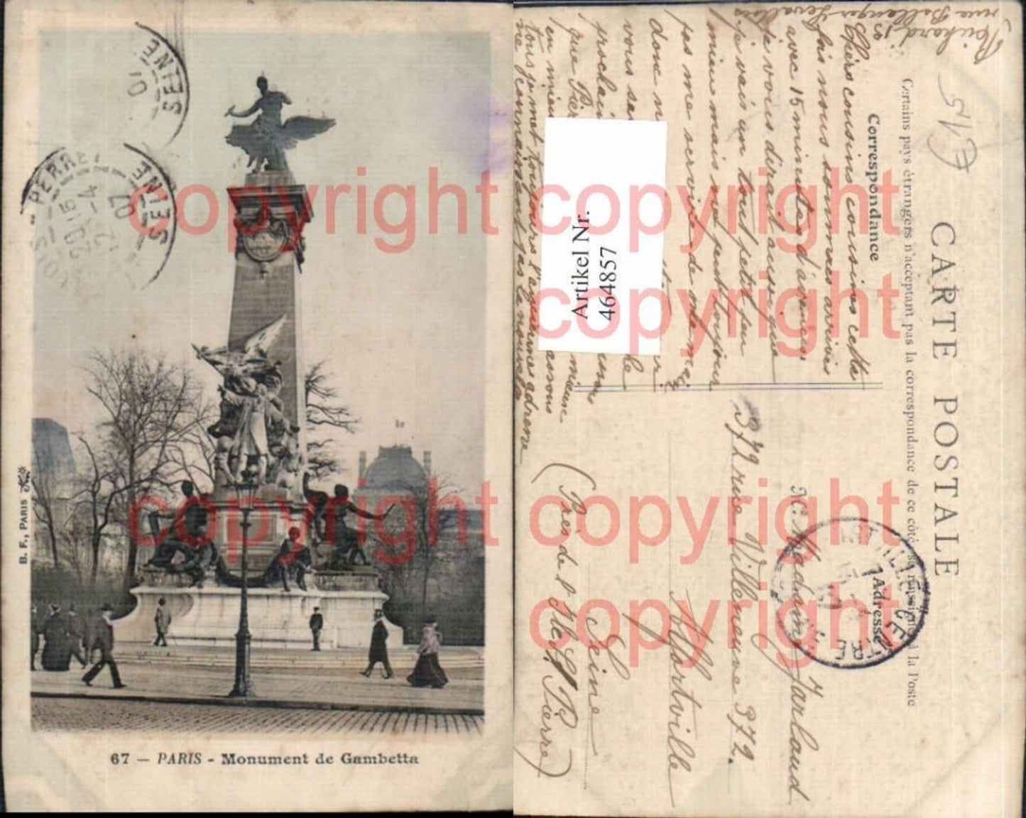 464857,Paris Statue Monument de Gambetta
