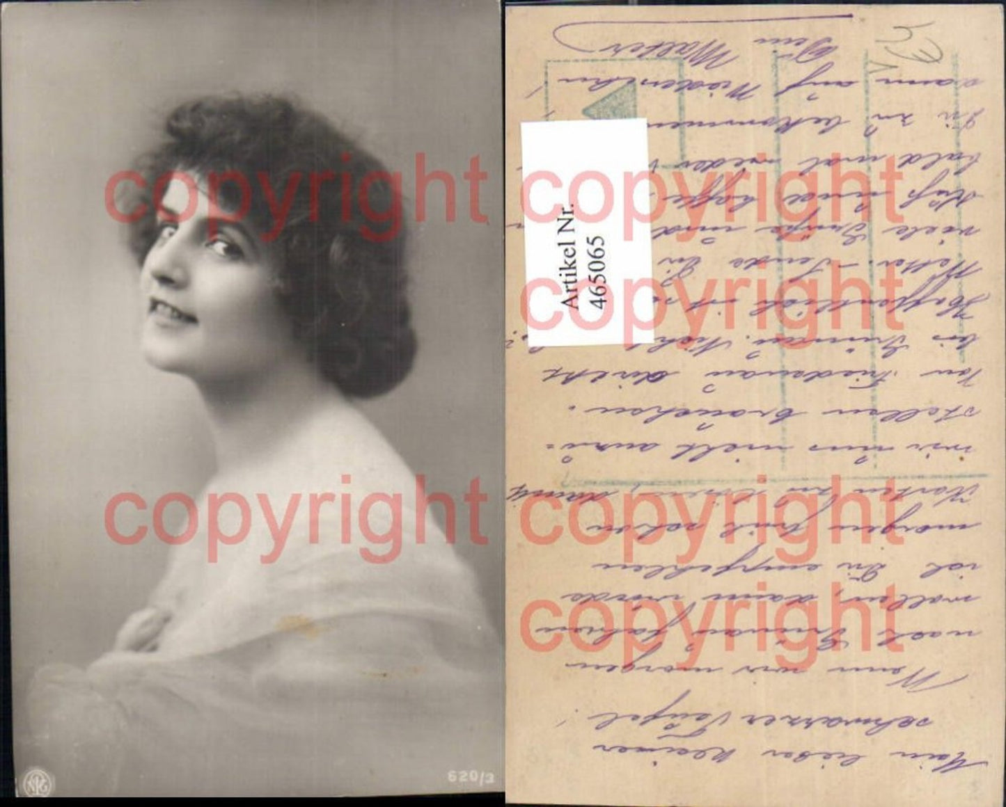 465065,Frau Portrait Profile Pose Edwardian Girl Beauty Postcard pub NPG 620/3