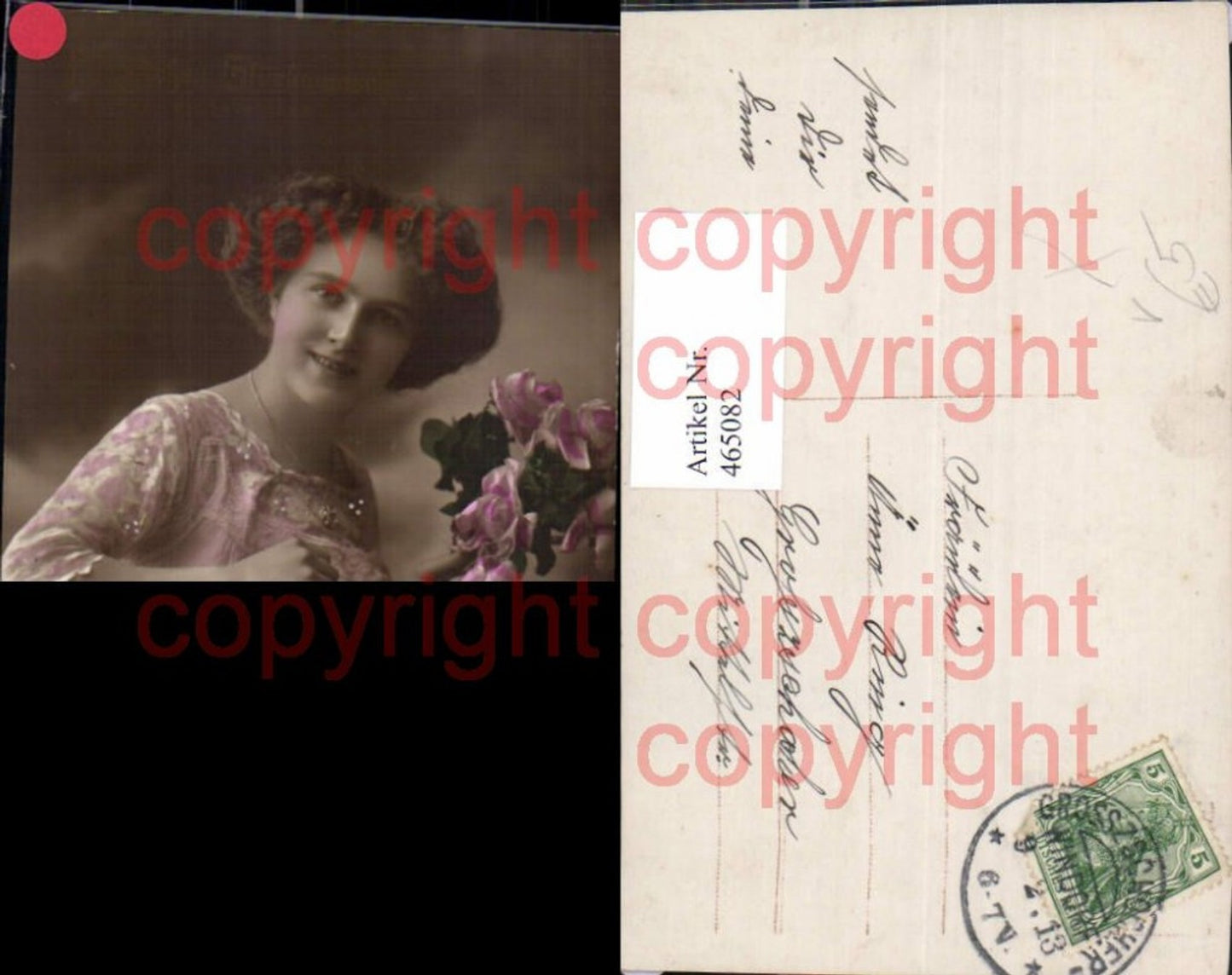 465082,Frau Edwardian Girl Halskette Schmuck Rosen Blumen pub EAS 08971/4