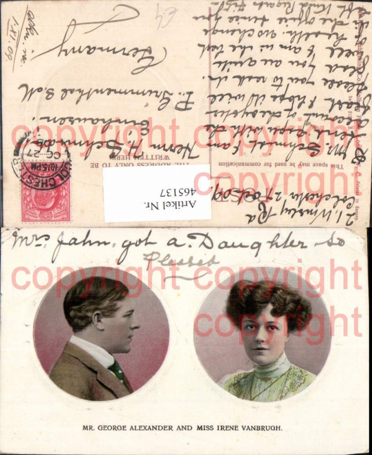 465137,Schauspieler Mr. George Alexander and Miss Irene Vanbrugh Portrait