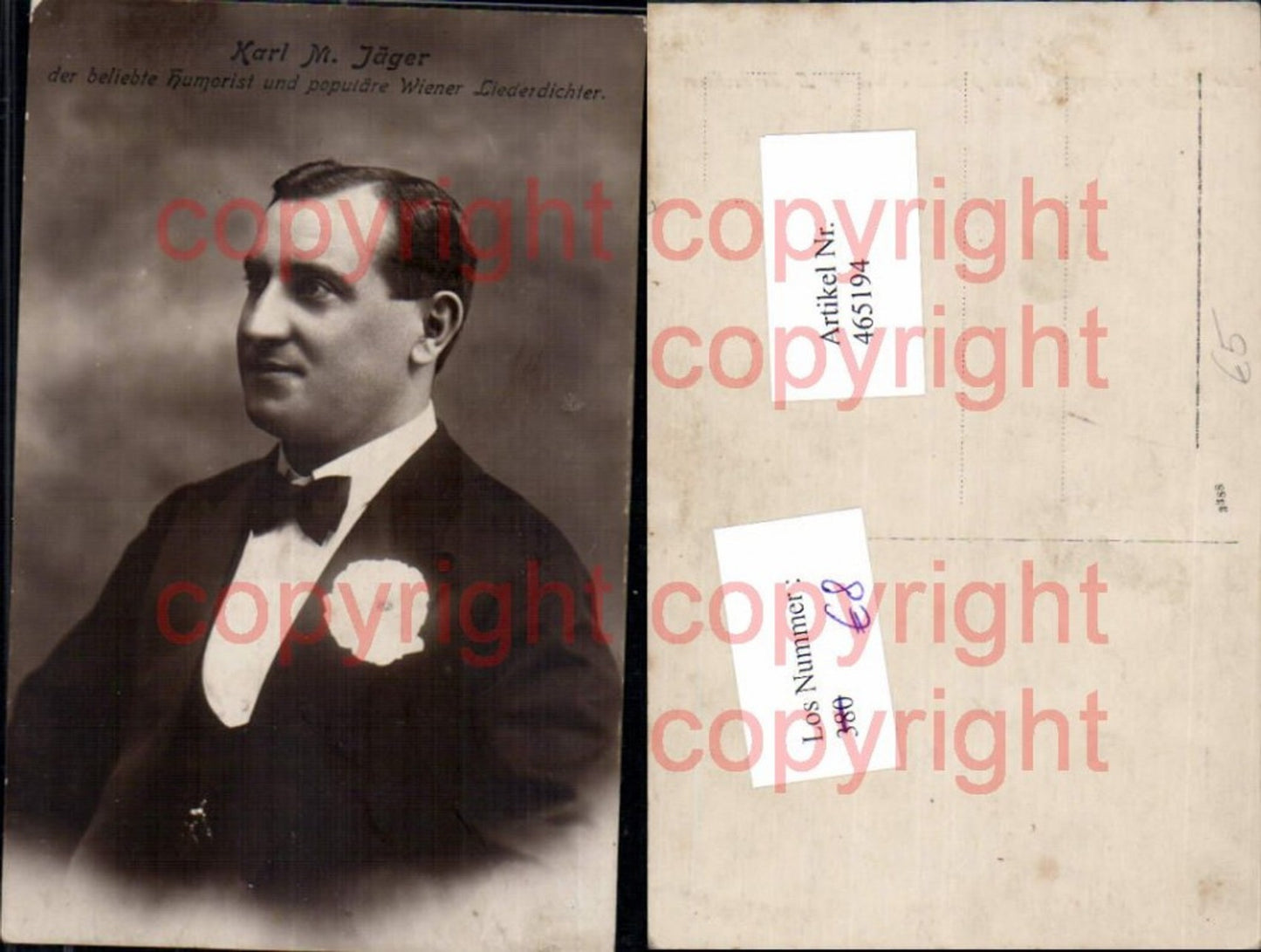 465194,Schauspieler Karl M. Jäger Humorist Liederdichter