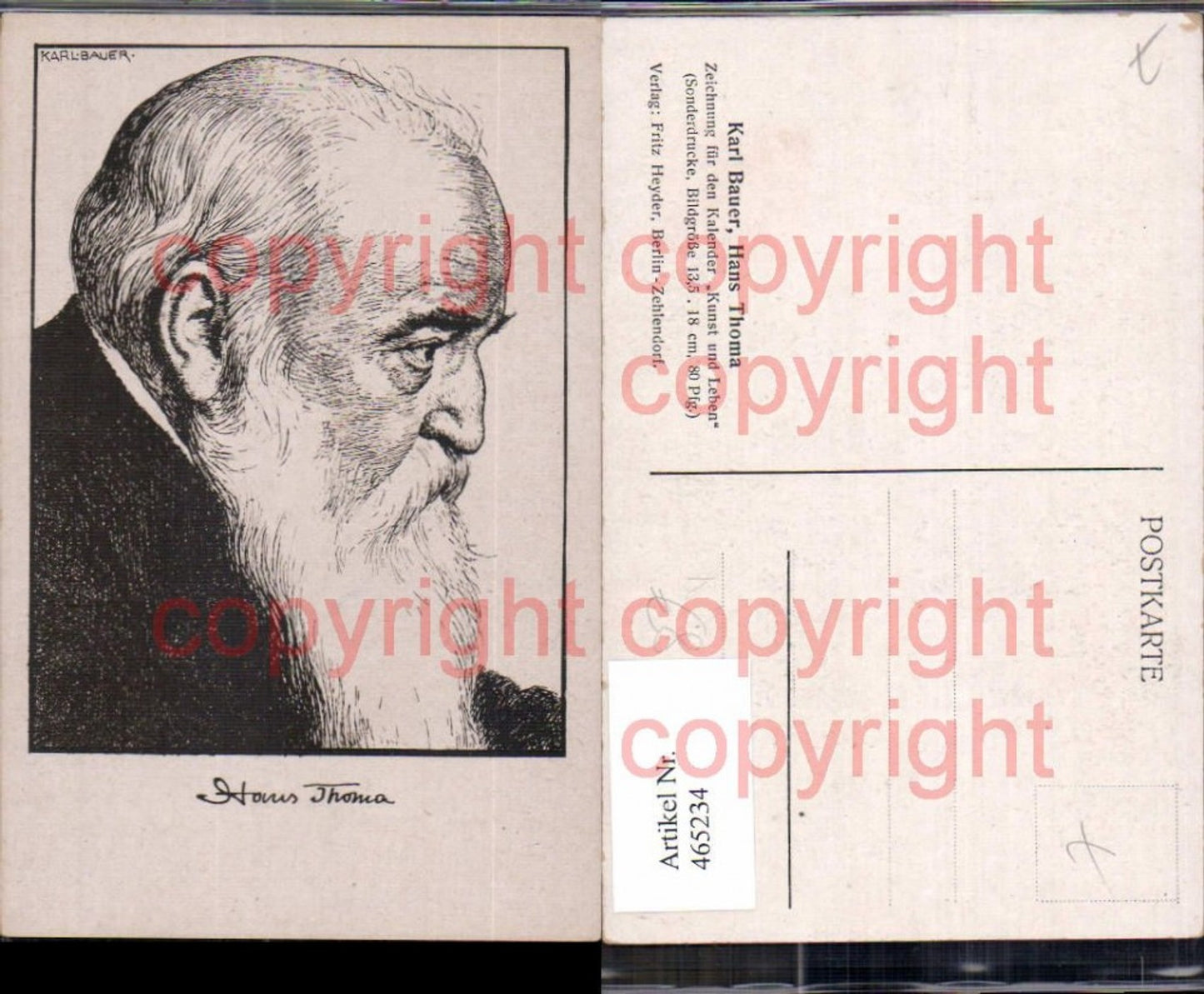 465234,Künstler Ak Karl Bauer Hans Thoma Kunst Wissenschaft