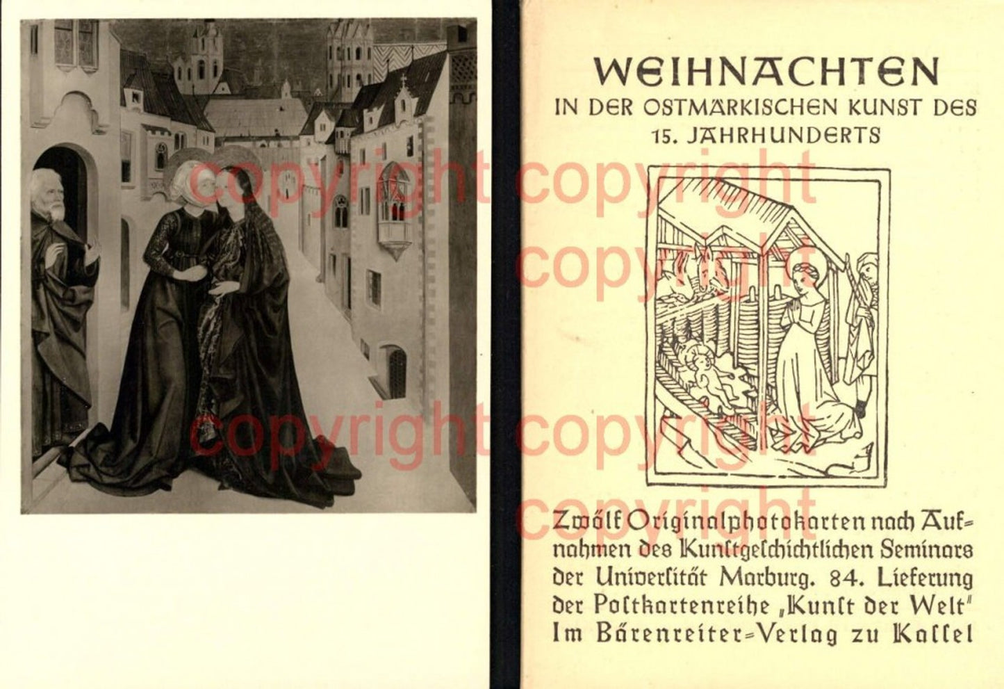465749,12 Originalphotokarten Mappe Weihnachten Ostmärkische Kunst 15 Jhdt. Uni Marburg
