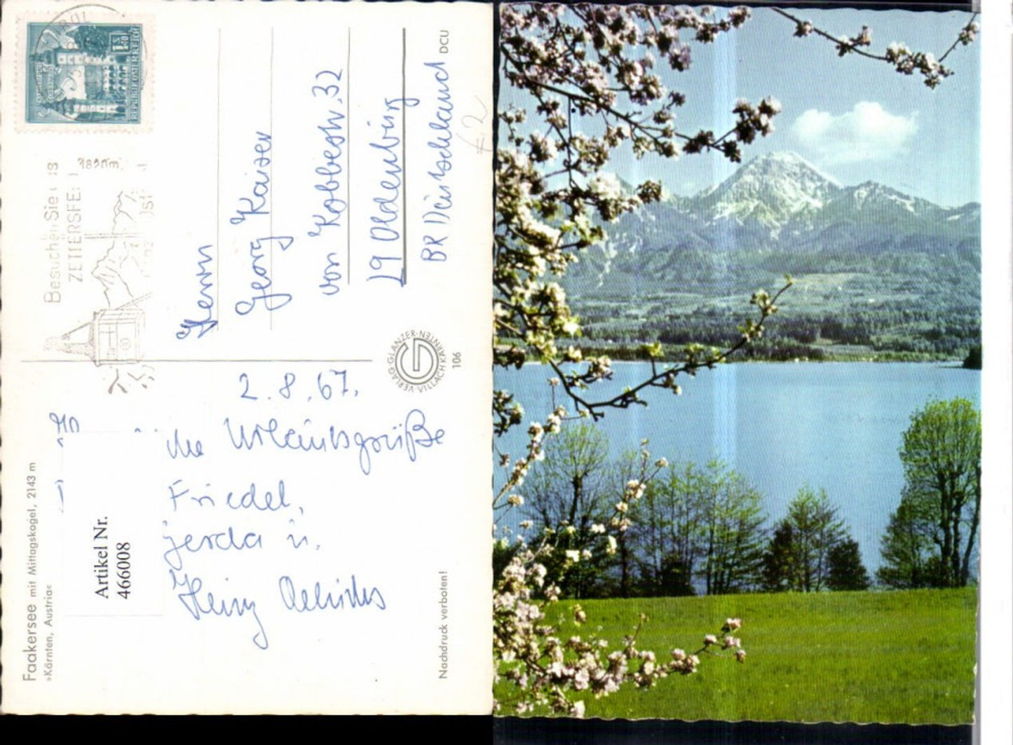 466008,Faakersee See b. Faak m. Mittagskogel Bergkulisse