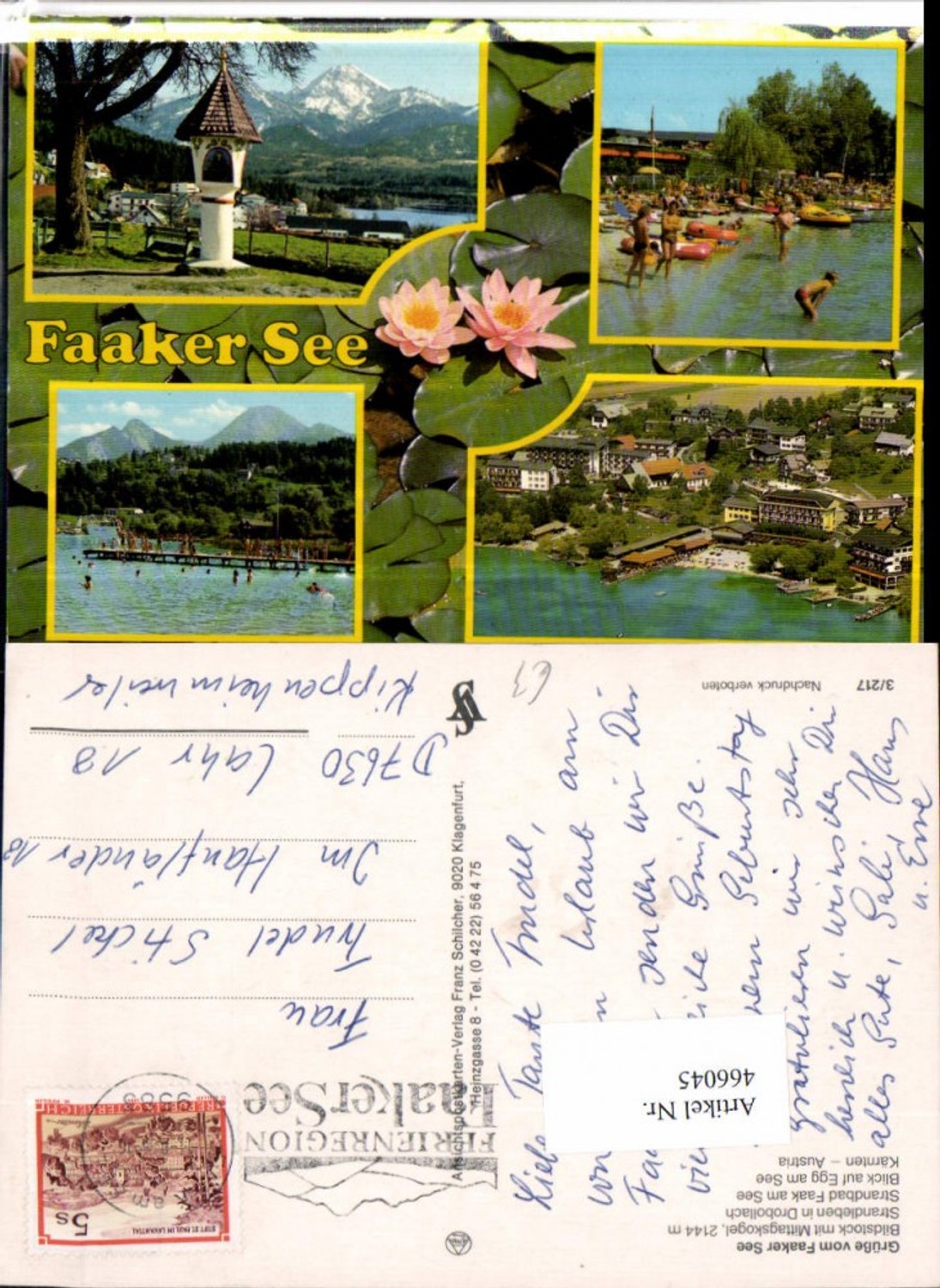 466045,Faakersee Strandbad Bildstock Egg am See Mehrbildkarte