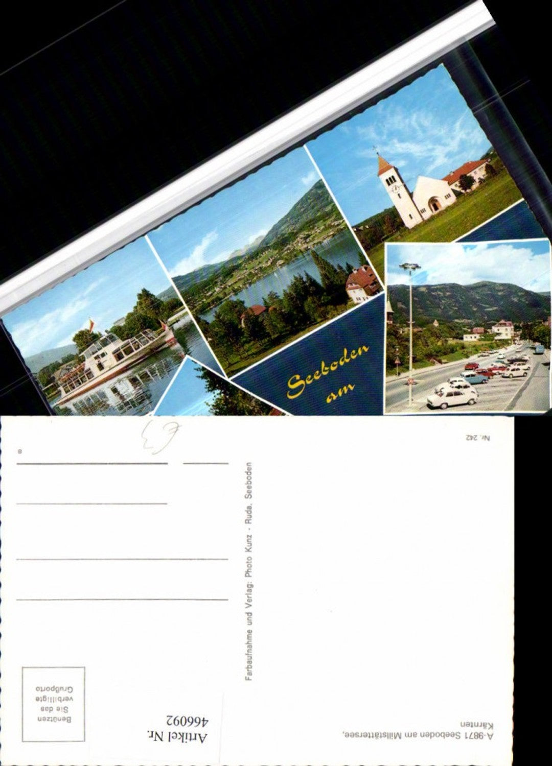 466092,Seeboden am Millstättersee Kirche Boot Mehrbildkarte