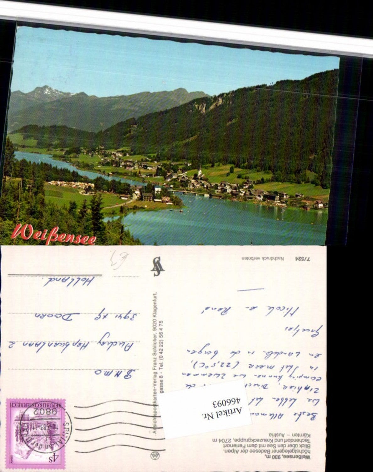 466093,Weißensee Totale See Bergkulisse