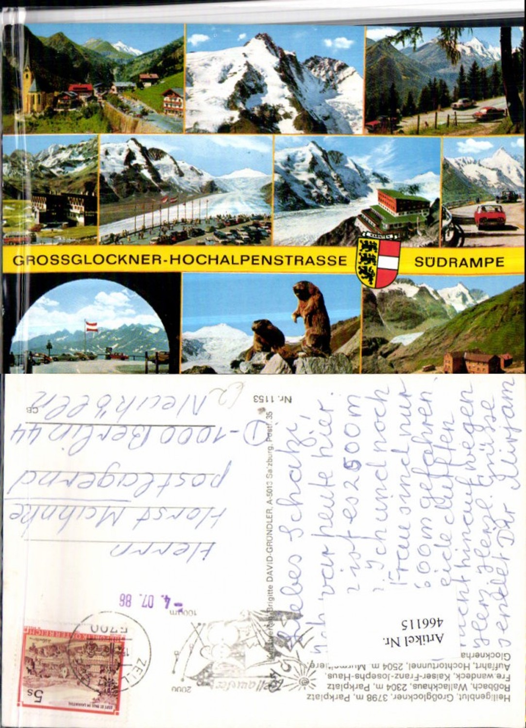 466115,Großglockner Hochalpenstraße b. Heiligenblut Mehrbildkarte