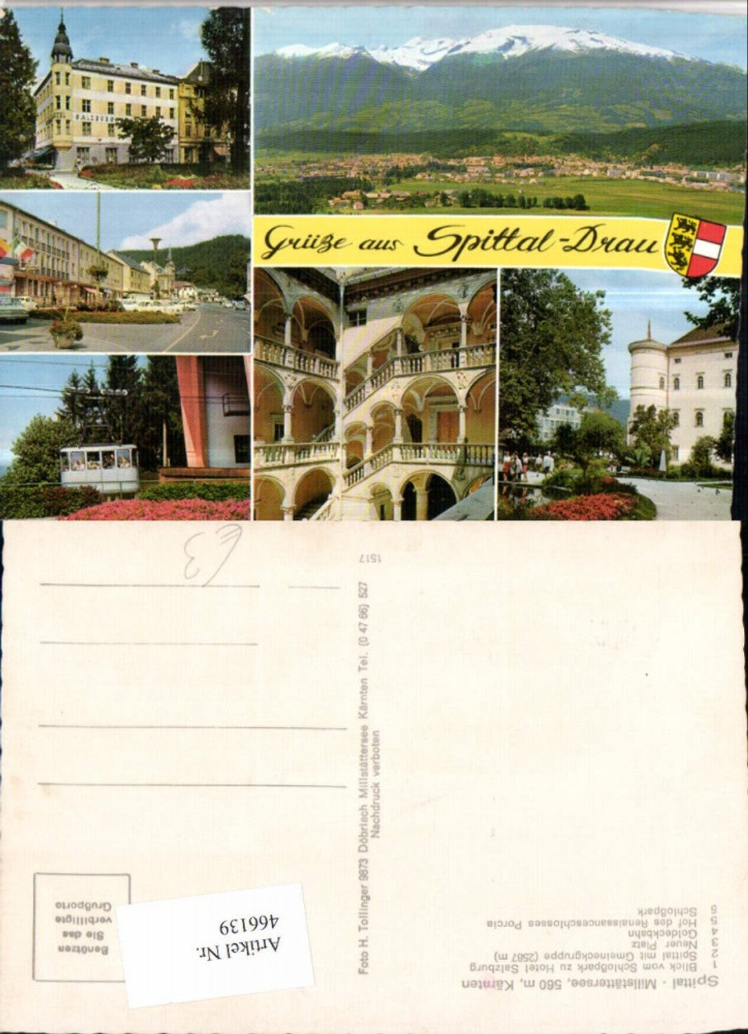 466139,Spittal an d. Drau Totale Schloss Seilbahn Mehrbildkarte