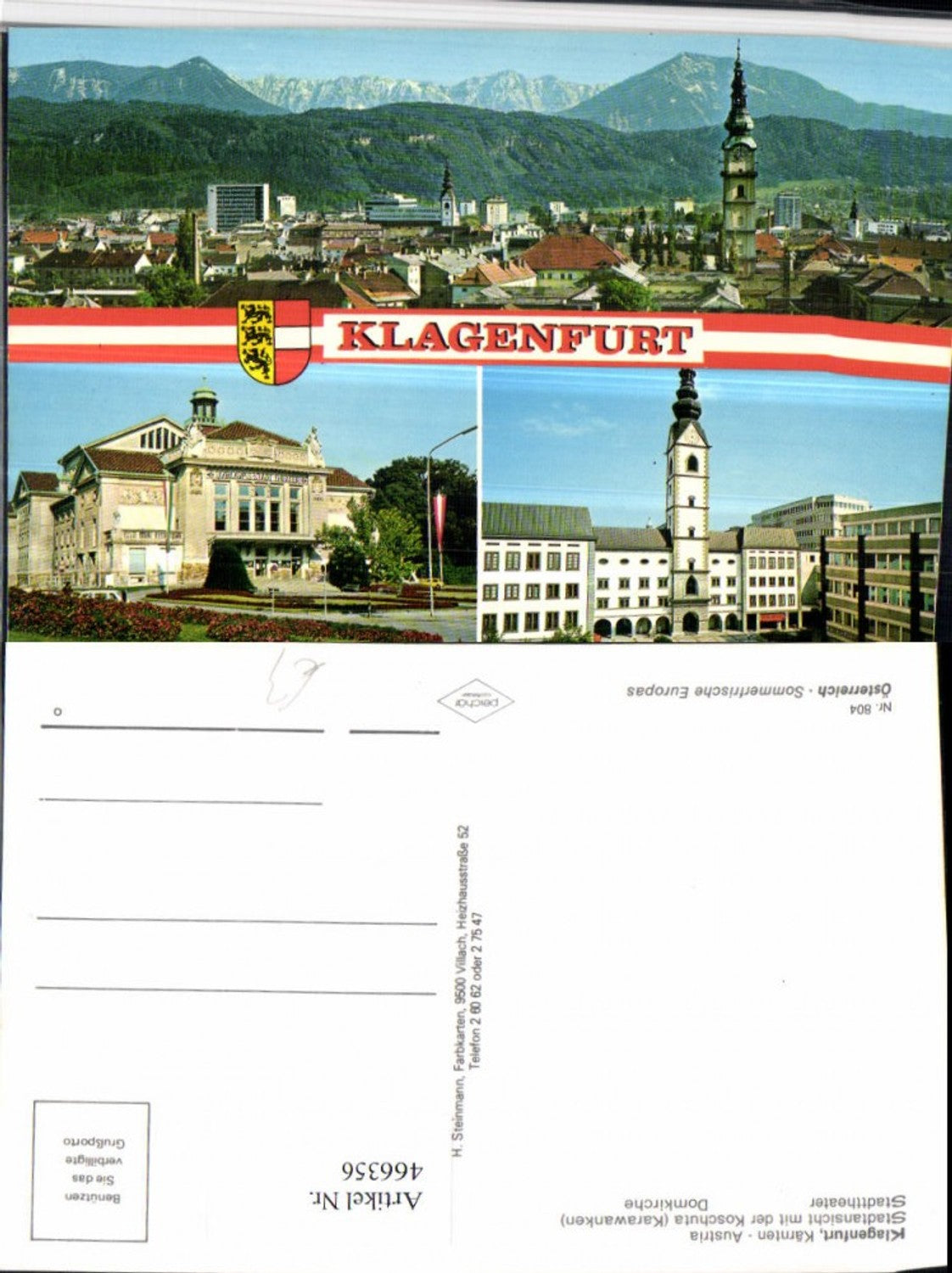 466356,Klagenfurt am Wörthersee Totale Theater Kirche Mehrbildkarte
