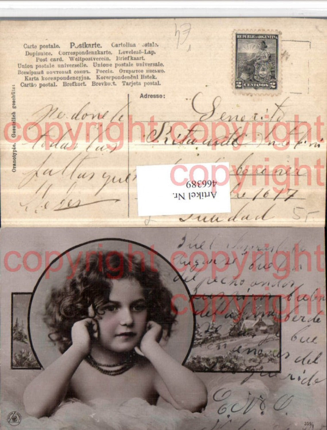 466389,Kind m. Kette Portrait Landschaft Passepartout pub NPG 359