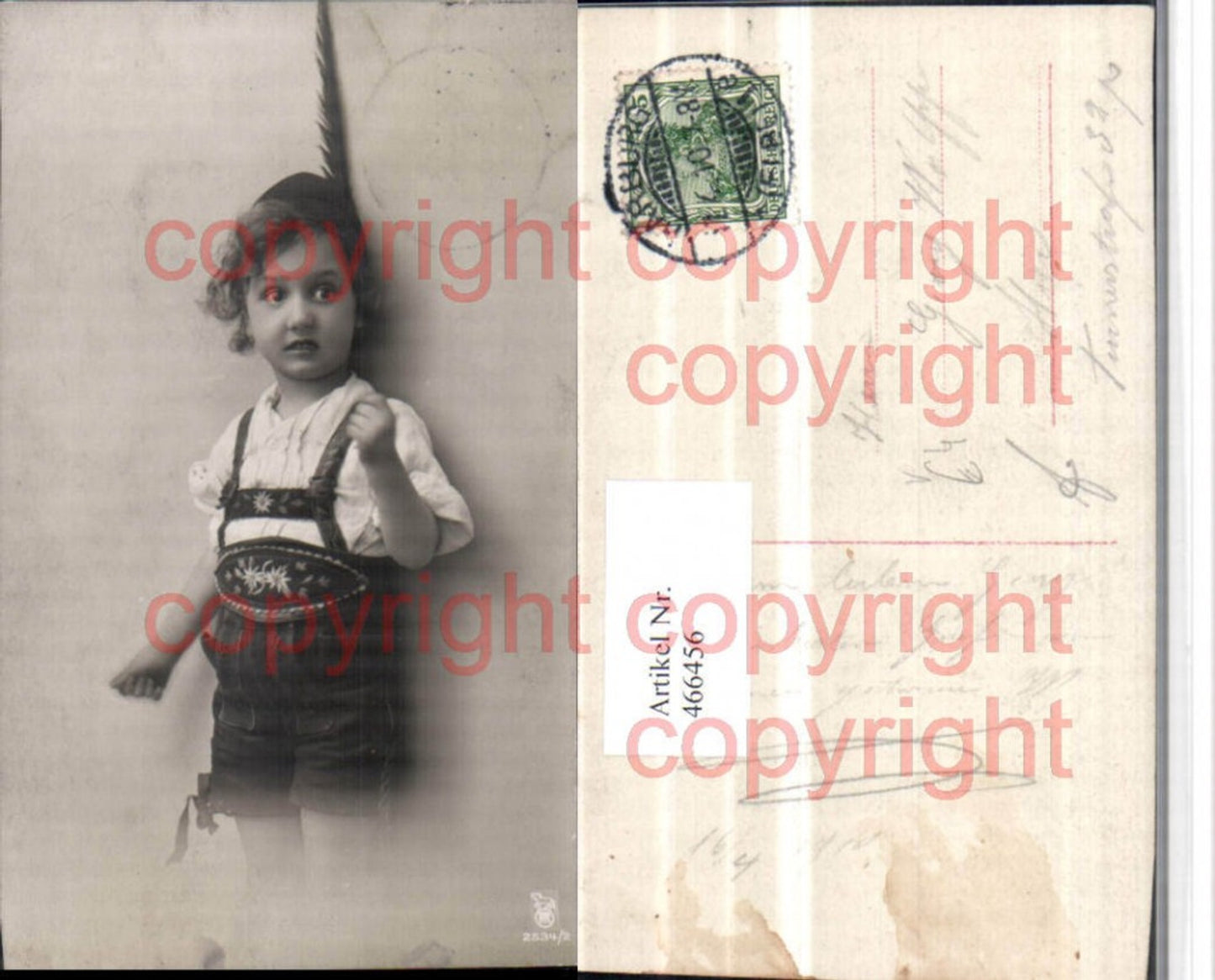 466456,Kind Bub Junge in Tracht Federhut pub RPH 2534/2
