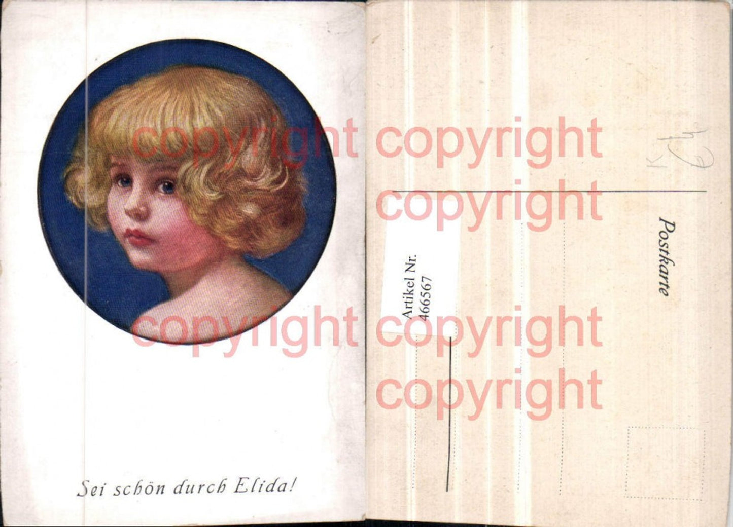 466567,Künstler AK Kind m. Blonden Haar Portrait