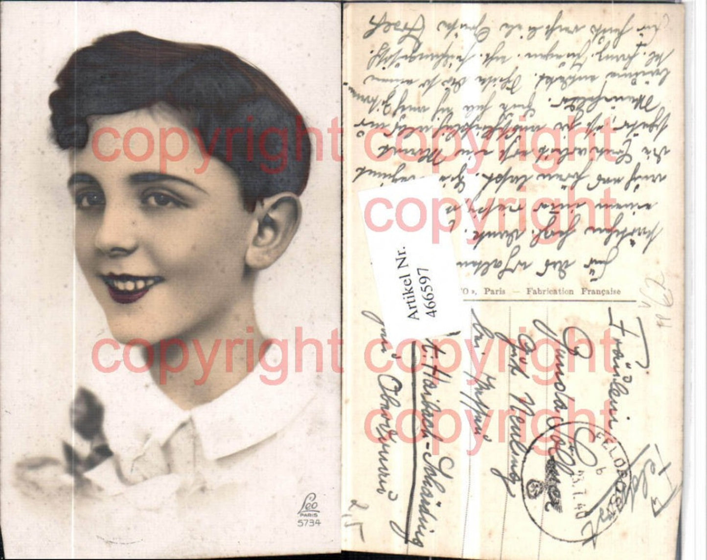 466597,Kind Bub Portrait Feldpost Haibach-Schärding pub Leo Paris 5734