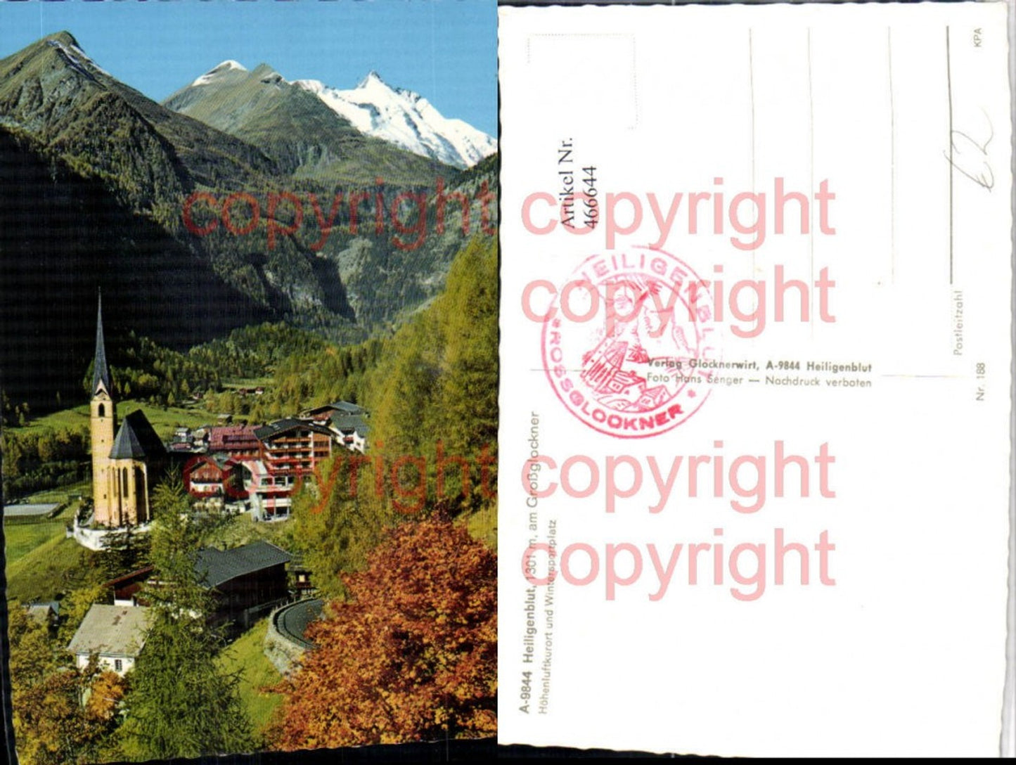 466644,Heiligenblut Totale m. Großglockner Bergkulisse